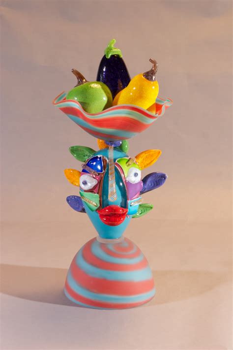 Woman With Fruit Sculpture Series Turquoise And Red 2 James Wilbat