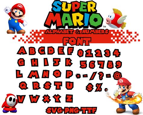 Super Mario Font Svg Mario Alphabet Svg Mario Font Mario Etsy Australia