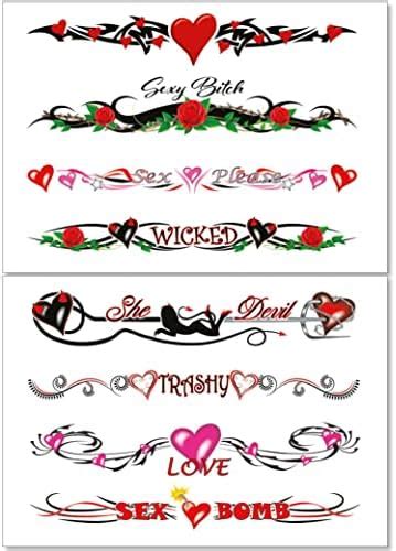 Kink Ink 5 Large Sexy Naughty Temporary Tattoos For Women