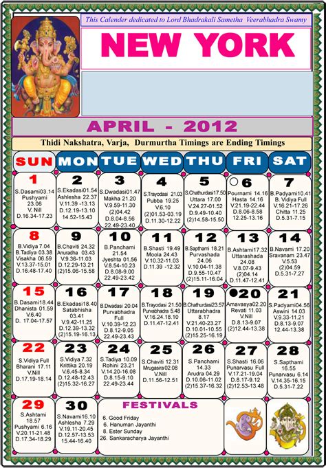 Newyork Telugu Calendar