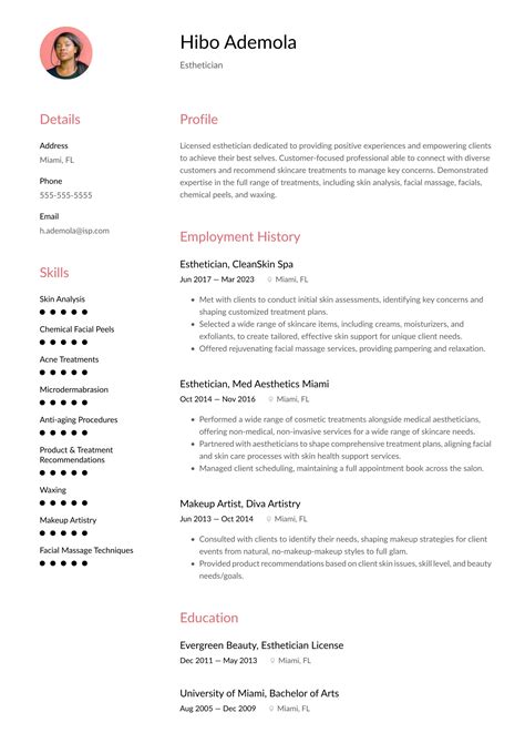 Esthetician Resume Examples And Writing Tips 2024 ·