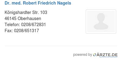 Wir haben festgestellt 70 hausärzte oberhausen. Dr. med. Robert Friedrich Nagels in 46145 Oberhausen FA ...