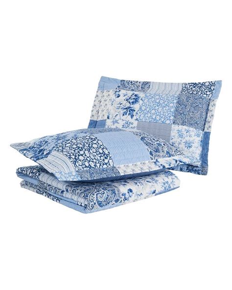 Paisley Patchwork Blue Quilt Set
