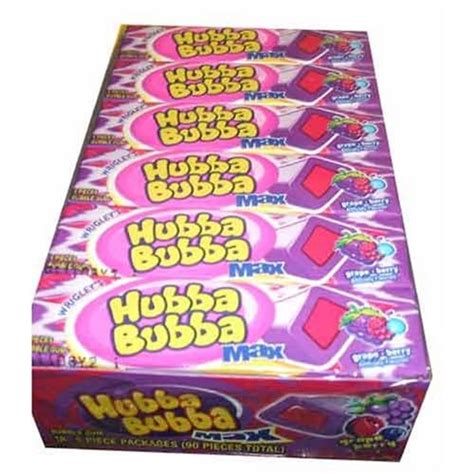 Wrigleys Hubba Bubba Max Bubble Gum Grape Berry 5 Piece Packs Pack