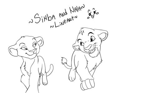 Simba And Nala Lineart~ By Cibibot On Deviantart