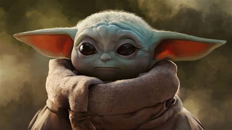 Star Wars Artwork The Mandalorian Baby Yoda 4k Hd
