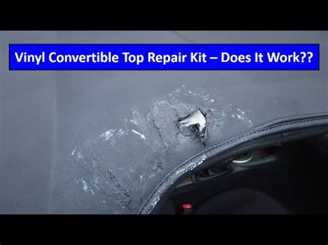 You can get special discount for the no heat motorcycle leather & vinyl repair kit repairs rips, holes gouges, cigarette burns and tears on any motorcycle leather/vinyl matching color and grain. Vinyl Convertible Top Repair Kit Does It Work?? - YouTube