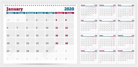Monday To Friday Planner Templates 2020 Calendar Template Printable