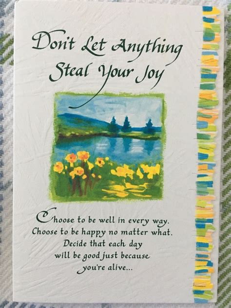 New Blue Mountain Arts Card DONT LET ANYONE STEAL YOUR JOY ENCOURAGEMENT EBay