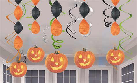 18 Glow Hanging Pumpkin Halloween Decorations 4 Pieces