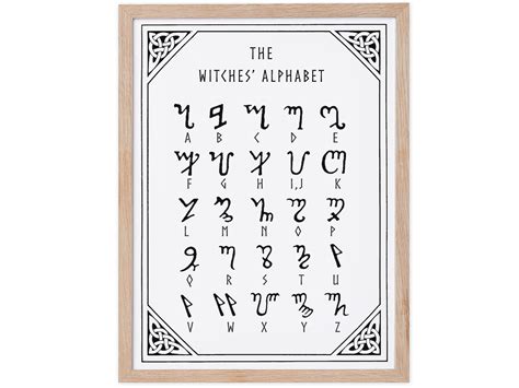 Pagan Alphabet Druid Runes Grimoire Pages Samhain Art Etsy Uk