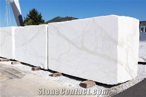Bianco Carrara White Marble Blocks From Italy