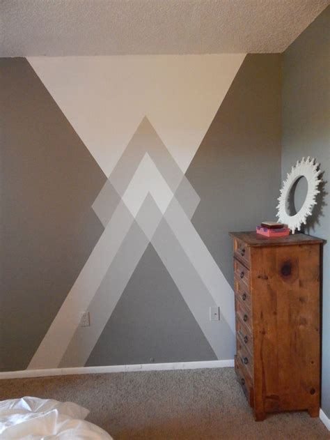 Painters Tape Geometry Bedroom Wall Paint Geometric Wall Paint