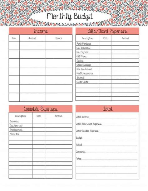 Stay On Budget With This Printable Budget Worksheet Style Worksheets