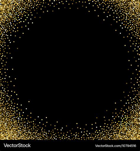 Vector Black Background With Gold Glitter Sparkle Template Clipart