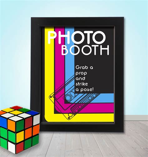 80s Photo Booth Party Props Sign Printable 1980s Etsy