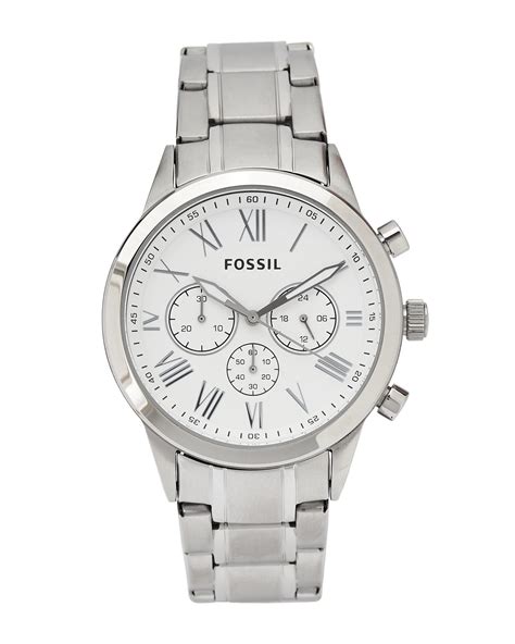 Fossil Bq1740ie Silver Tone Watch In Metallic Lyst