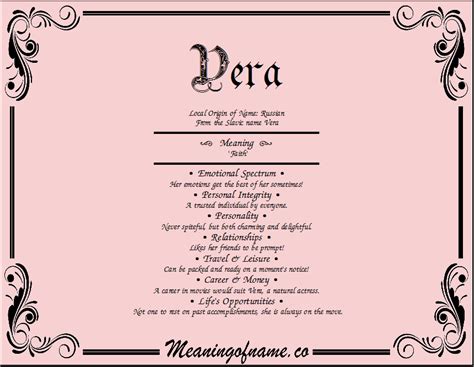 vera meaning of name