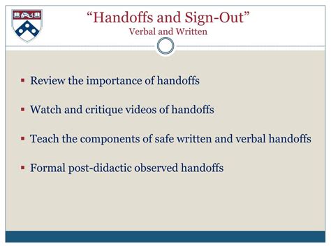 Ppt Handoff Safety Curriculum Powerpoint Presentation Free Download