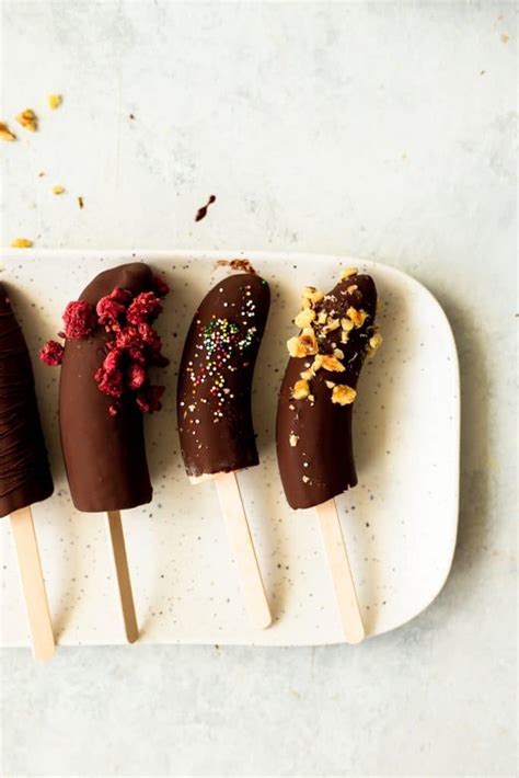healthy frozen banana pops dipped in chocolate recipe frozen banana pops banana pops