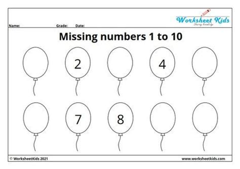 Free Printable Fill In The Missing Numbers Worksheets Are Created For