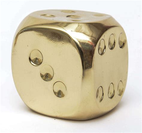 Pair Of Polished Brass Dice Saturday Sale At 1stdibs
