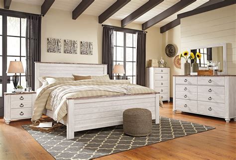 Willowton Whitewash Panel Bedroom Set Bien Home Furniture And Electronics