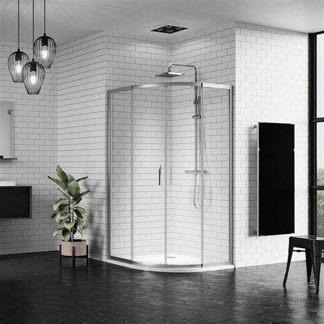 Novellini Zephyros R 900mm Matt Black Quadrant Shower Enclosure Low Price