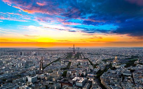 Paris Eiffel Tower Clouds Widescreen Hd Wallpaper Windows 10 Wallpapers