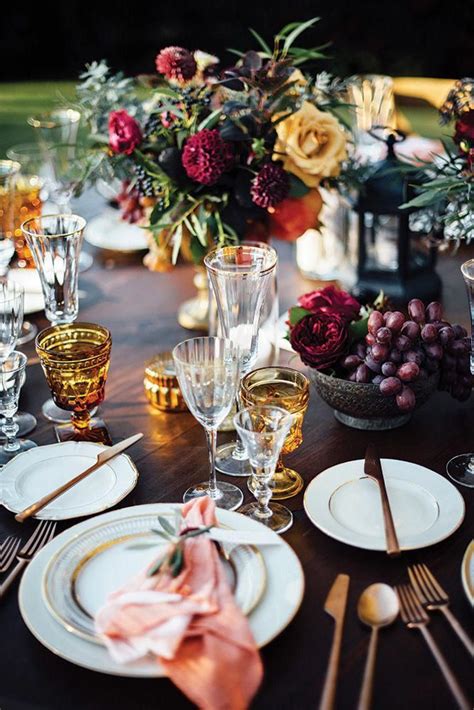 Fall Wedding Table Setting Fallweddingdecorationsreceptions Fall