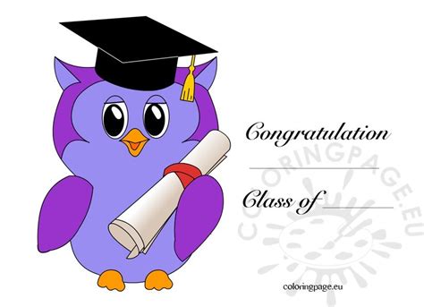 Choose from many different coloring pages to keep your child entertained! Kindergarten graduation owl - Coloring Page