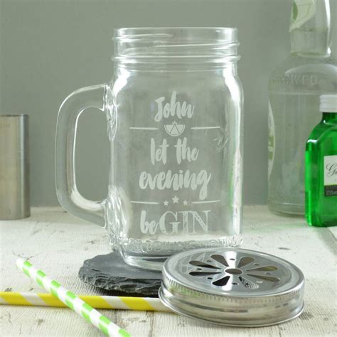 Send a totally bespoke gin gift by adding a range of extras from our gift slider. gin personalised engraved drinking jar by chalk and cheese ...