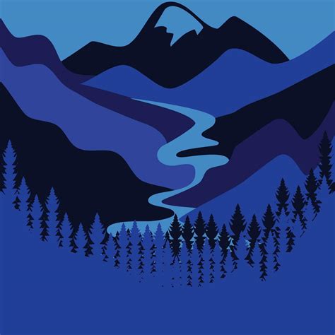 Mountain River Landscape Illustration 25347712 Vector Art At Vecteezy