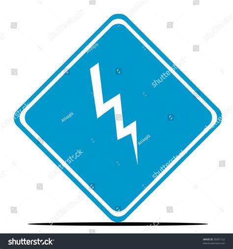 Lightning Danger Road Sign Isolated On Stock Illustration 39281122