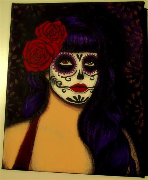 Dia De Los Muertos Day Of The Dead Acrylic Paint On Canvas Painted By