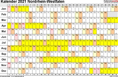 Menjadi sebuah kebutuhan saat awal tahun dimulai unt. Kalender 2021 NRW: Ferien, Feiertage, Excel-Vorlagen