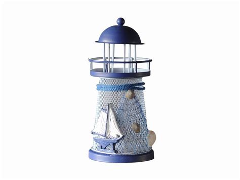 Buy Led Lighted Decorative Metal Lighthouse With Sailboat 6in Model Ships