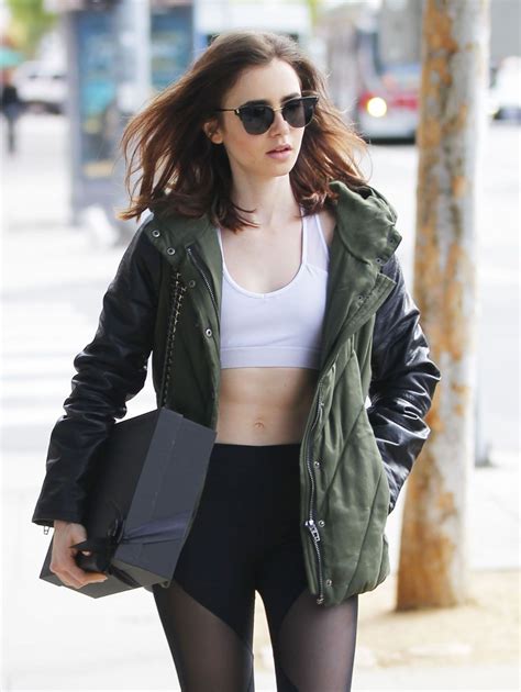 Lily Collins In Tights Leaves A Gym In Beverly Hills 04132017