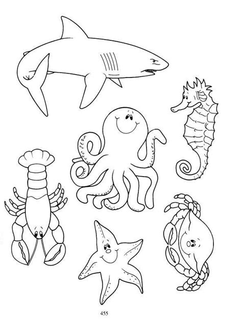 Dibujos Para Colorear De Animales Que Viven En El Mar Di Bujos Para