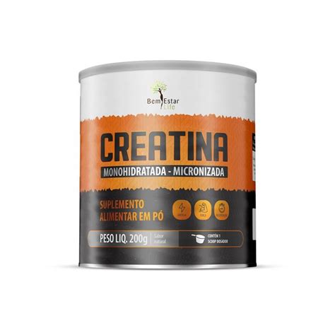 CREATINA MONOHIDRATADA MICRONIZADA 200G Bem Estar Life Barcarena