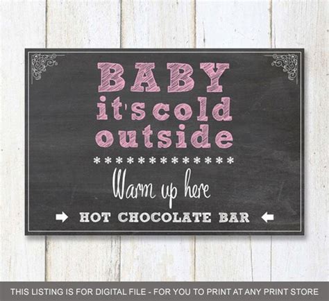 Hot Cocoa Bar Chalkboard Sign Baby Its Cold Outside
