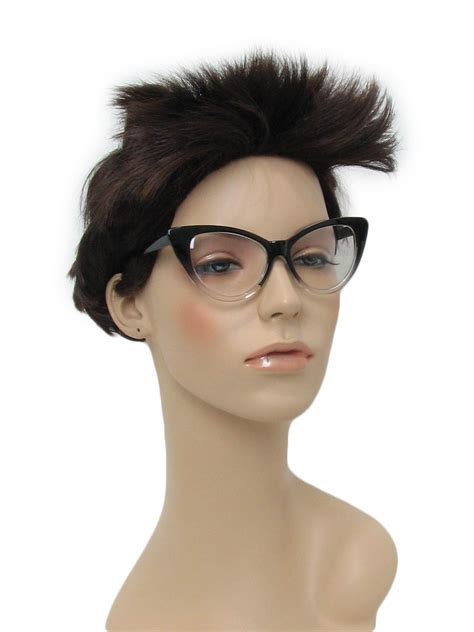 1950 s retro glasses 50s style made recently no label womens black fading into clear thick