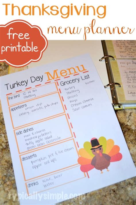 The centerpiece of contemporary thanksgiving in the united states and in canada is thanksgiving dinner, a large meal, generally centered on a large roasted turkey.thanksgiving may be the largest eating event in the united states as measured by retail sales of food and beverages and by estimates of individual food intake. Turkey Day Menu Planner - Typically Simple