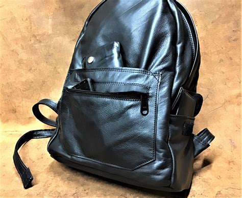 Backpack In Genuine Italian Leather Italo Model Roomy And Comfortable