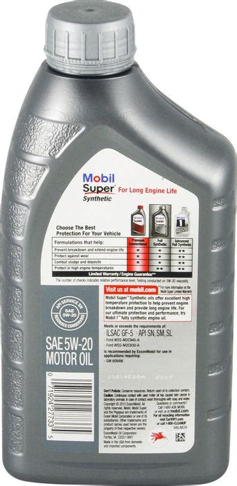 Mobil Super Full Synthetic Motor Oil 5w 20 946 Ml —