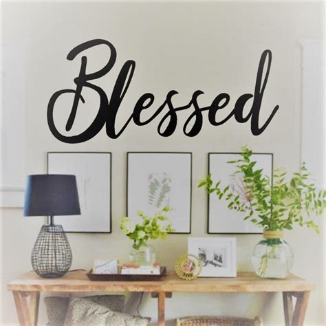 Blessed Metal Wall Decor Blessed Whimsical Wall Hanging Caligraphy F