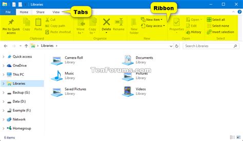 File Explorer Ribbon Hide Or Show In Windows 10 Windows 10