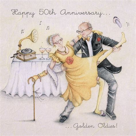 Golden Wedding Anniversary Card Happy 50th Anniversarygolden Oldi