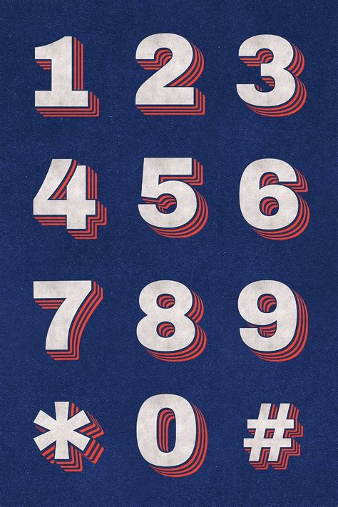 Numbers Retro Typography Font Printable Free Image By