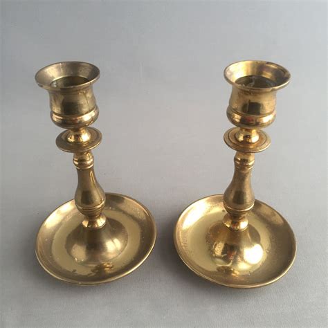 English Brass Candlestick Holders